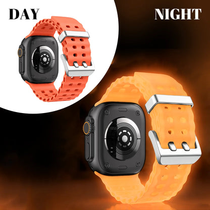Cinturino per orologio in silicone luminoso Ocean Element compatibile con Apple Watch Ultra/Series 1-11/SE 38/40/41/42/44/45/46/49MM