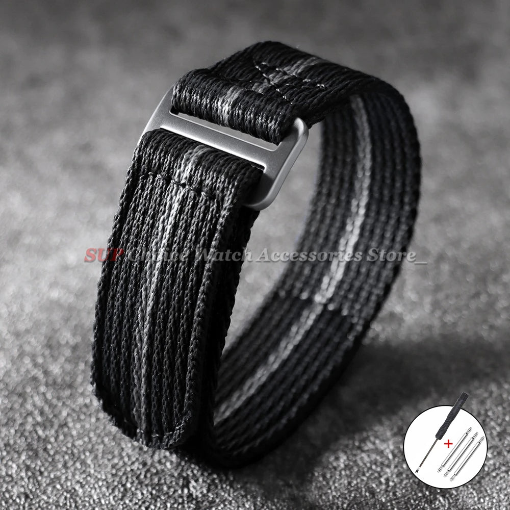 Bracelet de montre en tissu nylon 20 mm 22 mm, bracelet de sport universel, bracelet en toile pour Rolex, bracelet de remplacement en toile pour Tudor