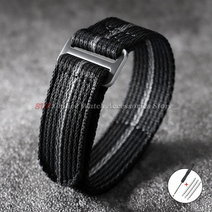 Bracelet de montre en tissu nylon 20 mm 22 mm, bracelet de sport universel, bracelet en toile pour Rolex, bracelet de remplacement en toile pour Tudor