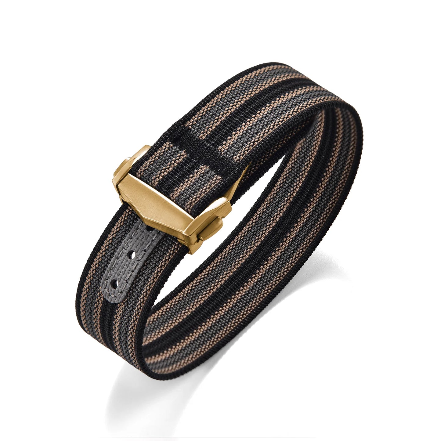 Ribbed Nylon Military Watch Strap 18mm 20mm 22mm with FKM Rubber Deployment Buckle, Sports Bracelet for Men Omega/Tudor/Seiko