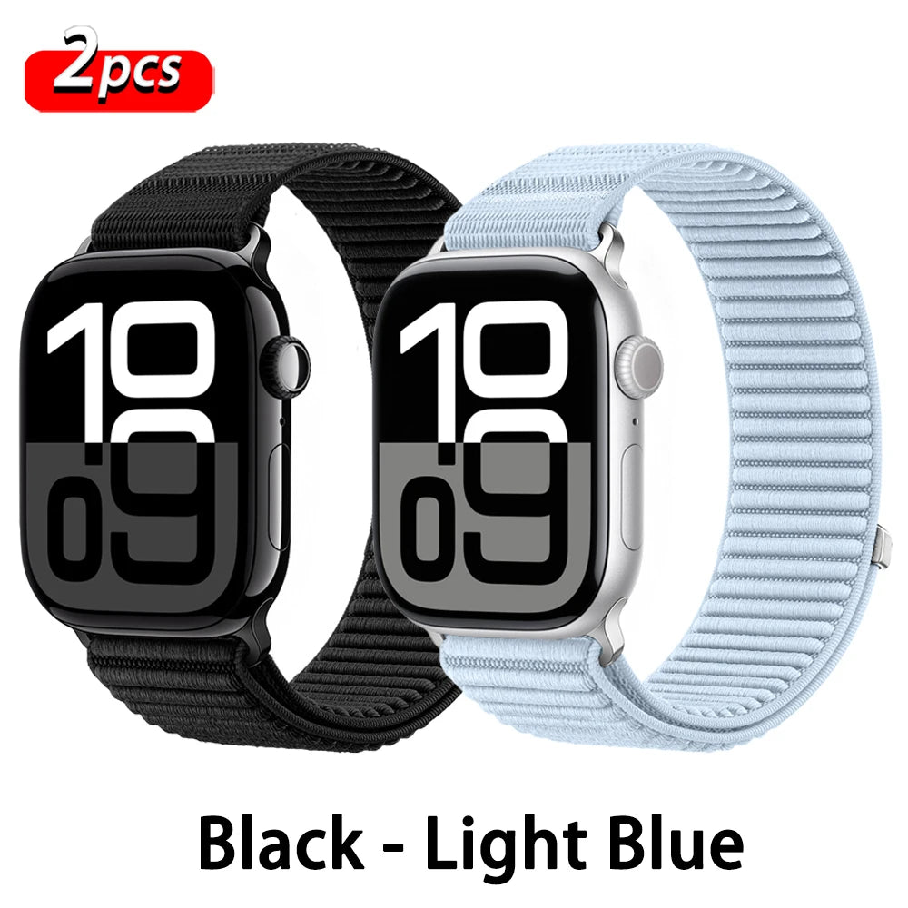 Correa deportiva de nailon con hebilla para Apple Watch de 46 mm 44 mm 40 mm 42 mm 45 mm 41 mm, correa para iWatch serie 11 SE 10 9 8 7 Ultra 3