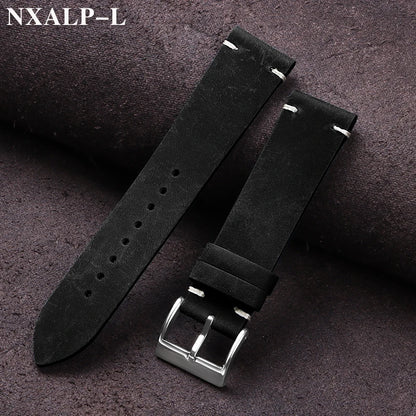 Bracelet de montre en cuir de cire d'huile Vintage 18mm 20mm 21mm 22mm bracelet en peau de vache cousu à la main pour Omega pour bracelet de montre intelligente Seiko