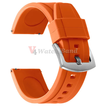 Bracelet de montre sport en silicone souple noir, marron, orange, bleu – Bracelets de 20 mm et 22 mm à libération rapide en caoutchouc de silicone