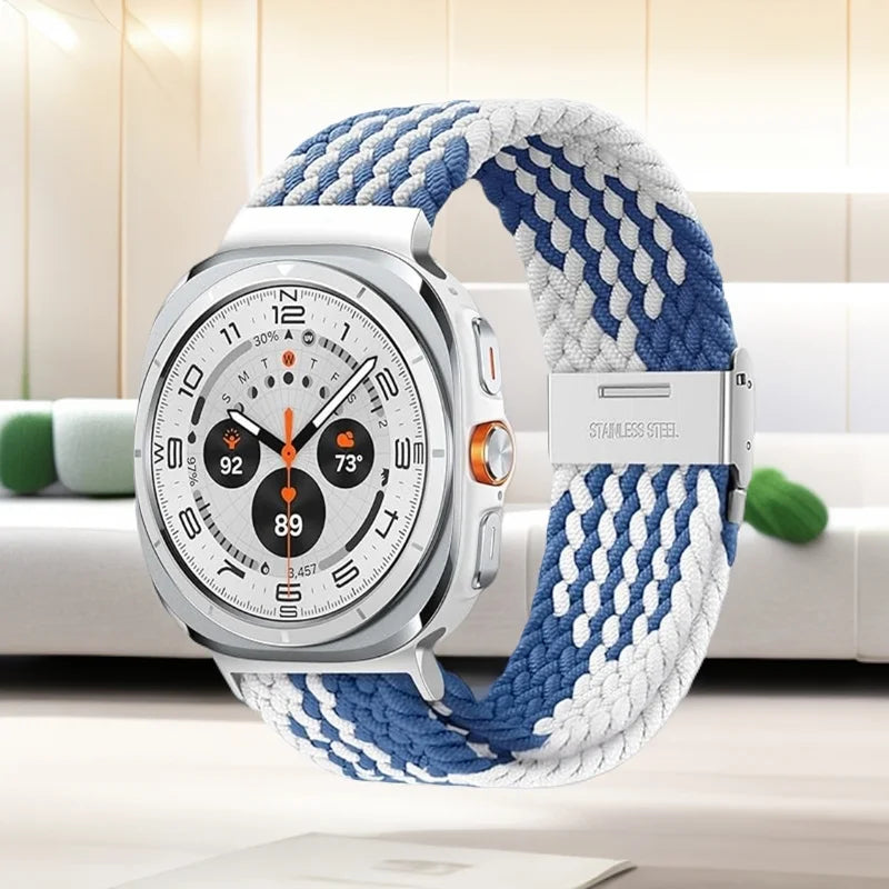 1 pezzo cinturino intrecciato elastico in Nylon per Samsung Galaxy Watch 8 Classic 46mm/Ultra 47MM fibbia in metallo per Samsung Galaxy Watch8