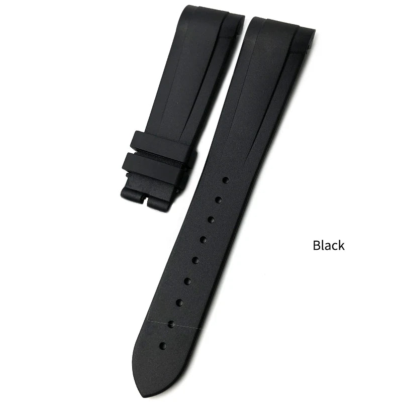 Bracelet de montre en caoutchouc naturel Silione, 22mm 20mm, pour Tudor Black Bay GMT 1958, extrémité incurvée, boucle pliante, vert, bleu, rouge