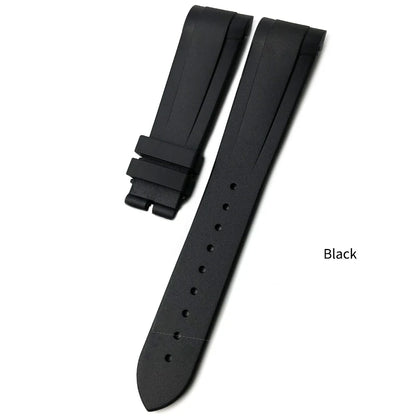 Bracelet de montre en caoutchouc naturel Silione, 22mm 20mm, pour Tudor Black Bay GMT 1958, extrémité incurvée, boucle pliante, vert, bleu, rouge