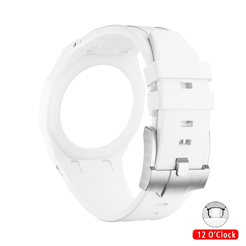Kit de modification intégré pour Swatch x AP Royal Oak : Boîtier en céramique Pop + Bracelet en silicone pour convertir une montre de poche en bracelet de remplacement