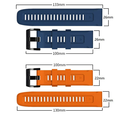 Quick-fit Silicone Strap, 26mm 22mm 20mm, for Garmin Tactix 8/Fenix 8 51mm 47mm 43mm, Durable Garmin Enduro3/Fenix 7S E 7X Strap