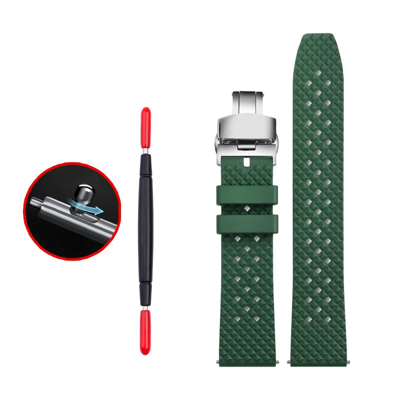 Cinturini per orologi in gomma verde premium – Sport – Disponibili varie texture – 1 pezzo