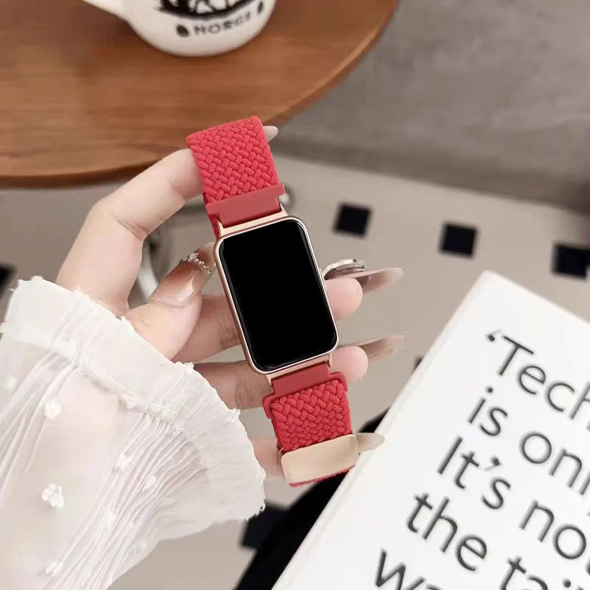 Braided Nylon Strap for Samsung Galaxy Fit 3, Breathable Bracelet for Galaxy Fit3, Resilient Buckle
