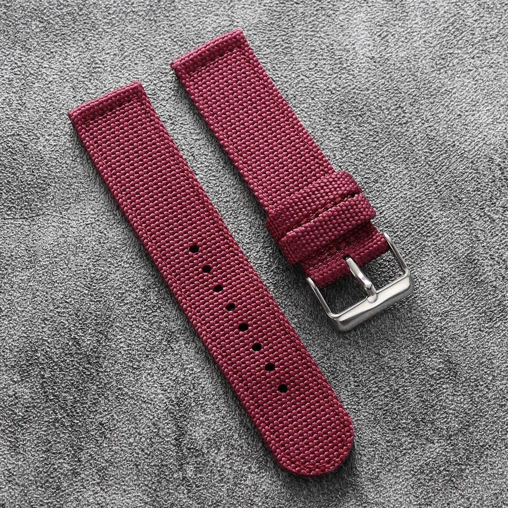 Quick-release canvas watch strap, made of nylon, 18mm, 20mm, 22mm, 24mm, for men and women, replacement straps for smartwatch accessories