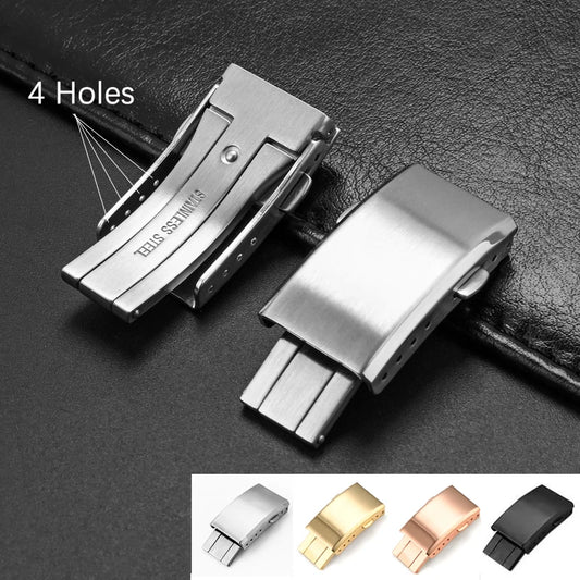 Solid 316L Stainless Steel Watch Clasp, 16mm 18mm 20mm 22mm Folding Buckle, Micro-Adjustable Holes, Watch Buckle, Watch Strap Accessories