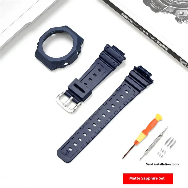 Bracelet de montre en résine pour Casio G-SHOCK GA-2100 GA-2110, Kit de modification de bracelet de montre en caoutchouc étanche pour hommes, avec outils