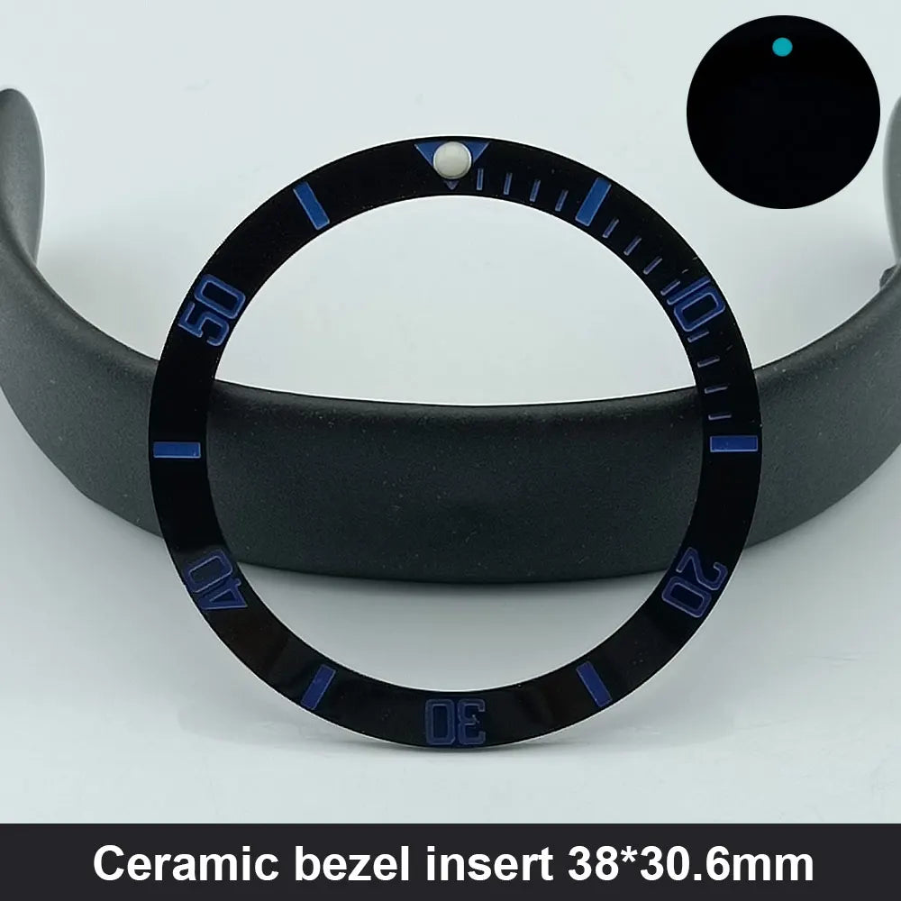 38mm x 30.6mm Sloped Ceramic Bezel GMT and Diving Watch Insert for 40mm Men's Watch Replacement Watch Bezel Inserts