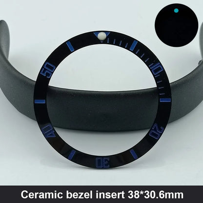 38mm x 30.6mm Sloped Ceramic Bezel GMT and Diving Watch Insert for 40mm Men's Watch Replacement Watch Bezel Inserts