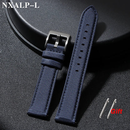 Bracelet de montre en cuir voile de qualité, 20mm 22mm, pour Seiko pour Omega, tissu en Nylon, accessoires de bracelet à dégagement rapide