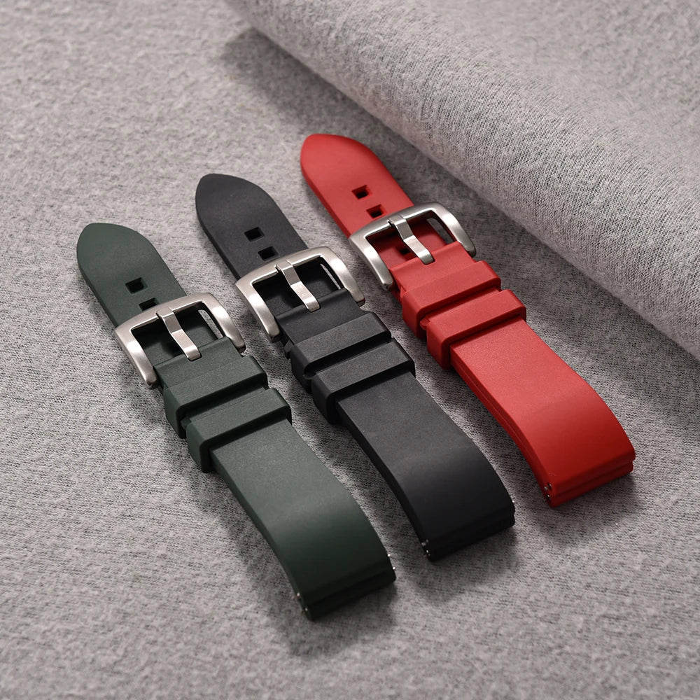 18/19/20/21/22/23/24mm FKM Rubber Watch Strap Diving Sports Quick Release Rubber Bracelet for Tissot/Seiko/Omega Watch Band