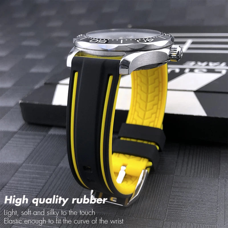 Bracelet de montre en silicone coloré pour IWC Omega Longines Tudor Breitling, bracelet de montre en caoutchouc souple, haute qualité, 19mm, 20mm, 21mm, 22mm
