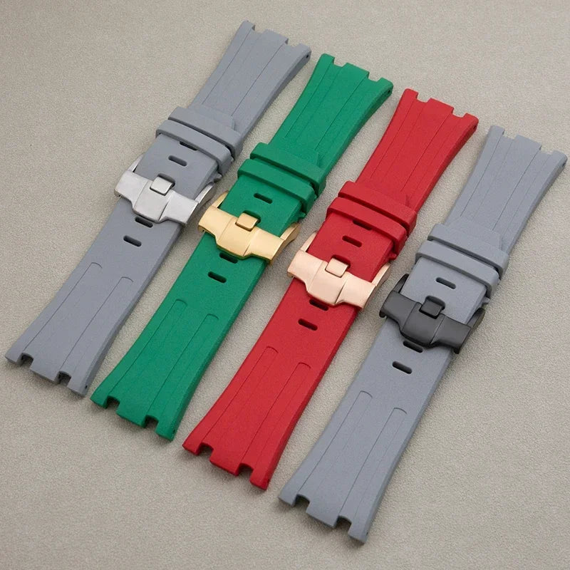 Bracelet de montre en caoutchouc FKM souple de 28mm, adapté au bracelet de montre AP Audemars Piguet, cadran de 42mm, boucle à ardillon 15703 15710