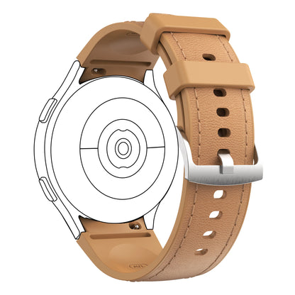 Genuine Leather Watch Strap for Samsung Galaxy Watch 7/FE/6/5/5pro/4 (40mm/44mm) Secure Buckle Classic Durable