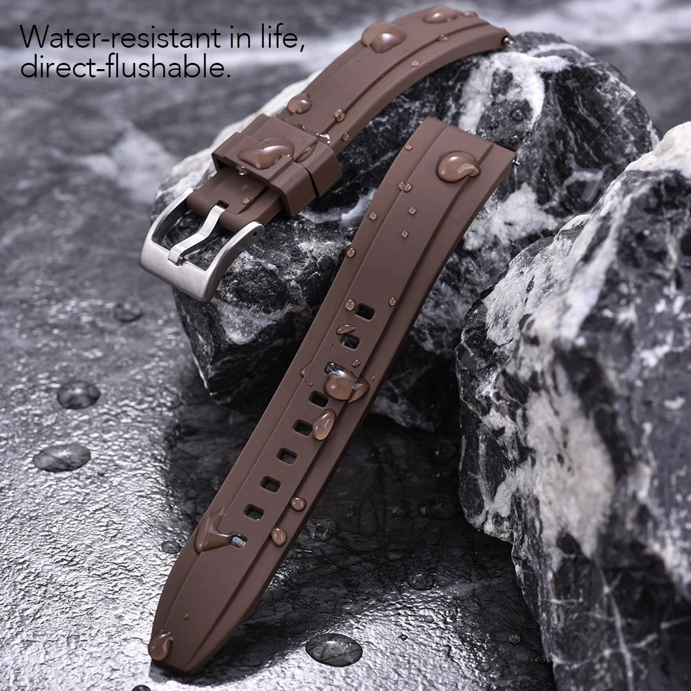 FKM bracelet de montre en caoutchouc à dégagement rapide bracelets de montre 18mm 19mm 20mm 21mm 22mm 23mm 24mm étanche plongée hommes montres accessoires