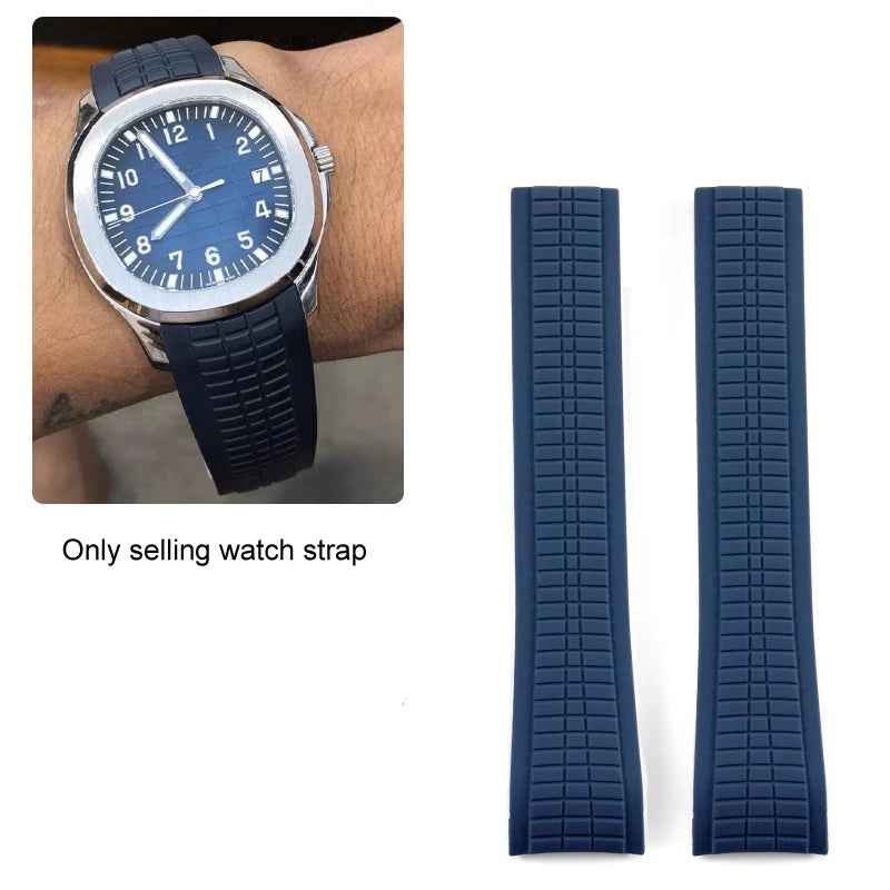 Bracelet de montre 21mm pour Patek - Caoutchouc Premium - Boucle Déployante