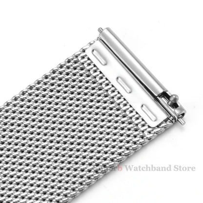 Bracelet milanais universel à dégagement rapide, 18mm, 20mm, 22mm, 12mm, 14mm, 16mm, 17mm, 19mm, 21mm, 24mm, maille 0.6, acier inoxydable