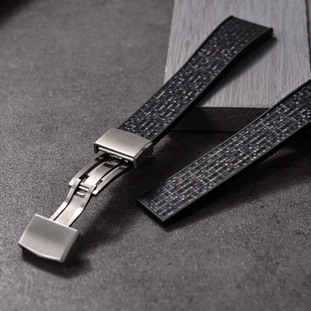 STAPELP 20mm a 22mm tutte le misure mosaico CTS FKM cinturini in caucciù per orologi Rolex Cartier IWC Omega Tuber cinturino con sgancio rapido