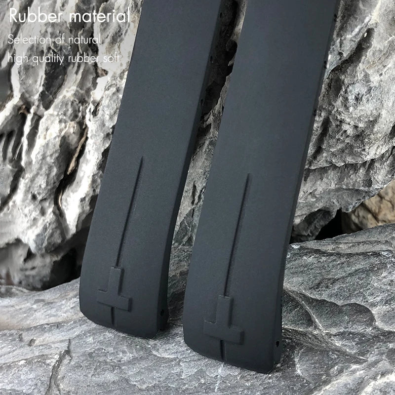 Cinturino per orologio in gomma e silicone da uomo, 21 mm, nero, arancione, morbido, per serie Tissot T033, T Touch T013.420, strumenti