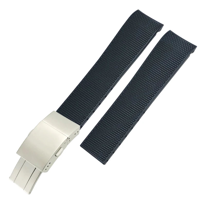 Bracelet de montre en caoutchouc et Silicone, 21mm 20mm 19mm, pour Longines Conquest HydroConquest L3, boucle pliante, noir, étanche