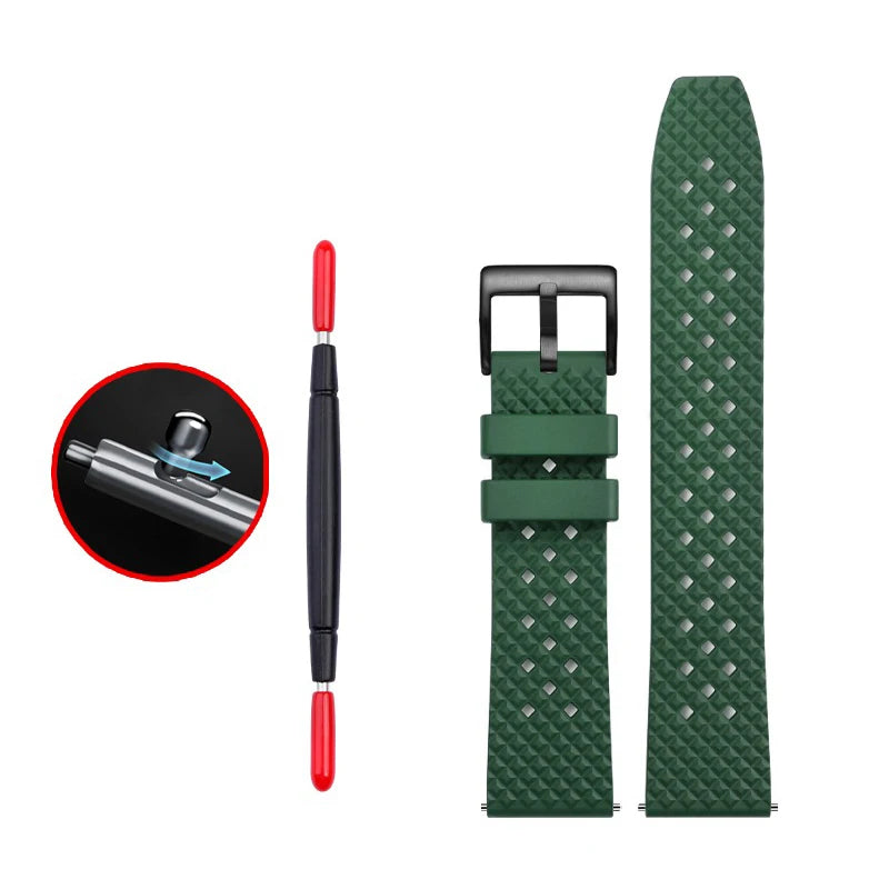 Cinturini per orologi in gomma verde premium – Sport – Disponibili varie texture – 1 pezzo