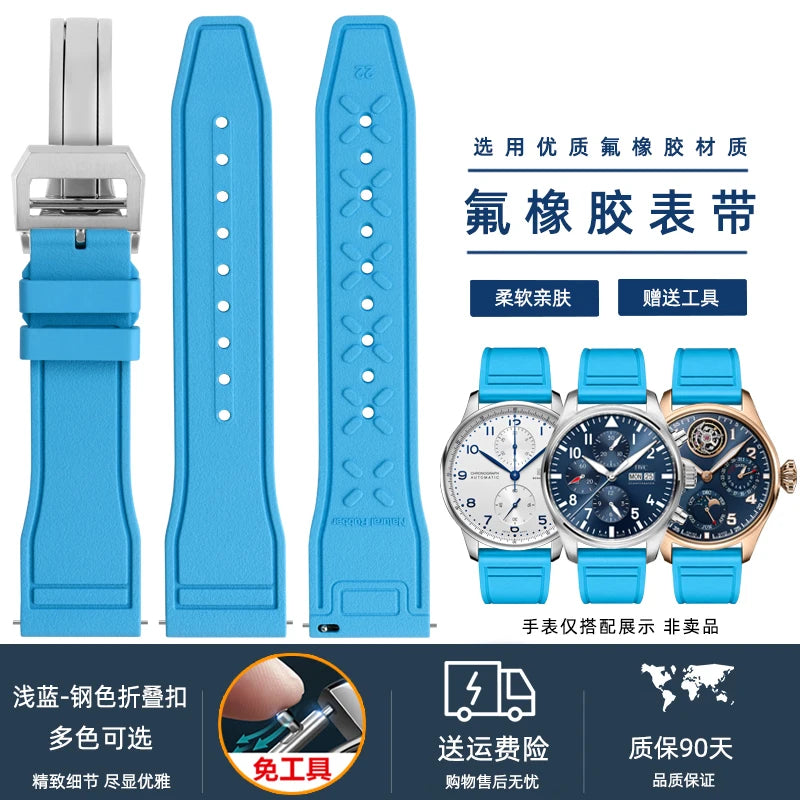 Cinturino per orologio in silicone morbido 20 mm 21 mm 22 mm per IWC Pilot | Cinturino sportivo a sgancio rapido | Sostituzione unisex impermeabile del cinturino in gomma