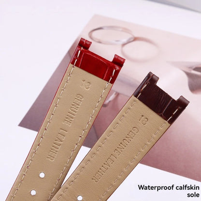 Green and brown calfskin leather watch strap, cowhide leather watch strap, Brosthree Eyed PARKER series, MK2277, 2425, 2290, 2281, 2280, MK6985, 6984, MK5354
