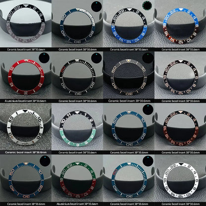 38mm x 30.6mm Sloped Ceramic Bezel GMT and Diving Watch Insert for 40mm Men's Watch Replacement Watch Bezel Inserts