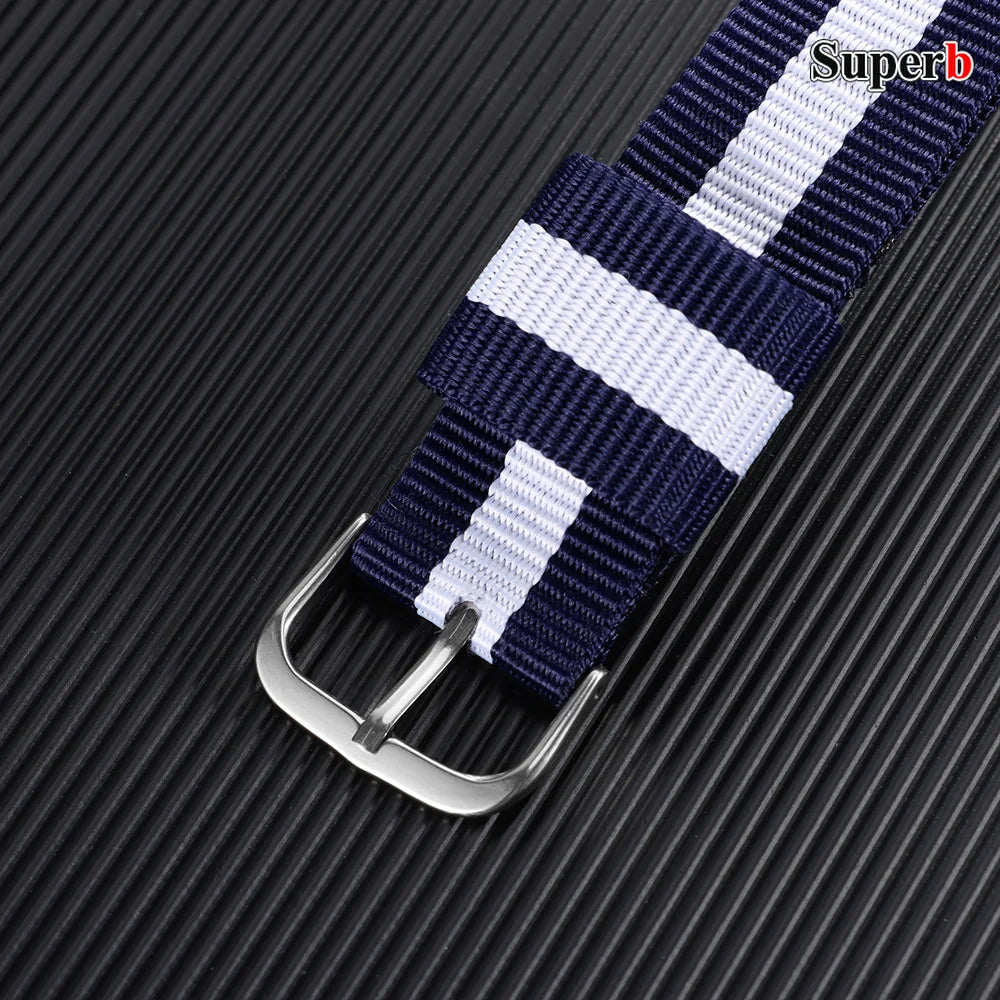 Bracelet de montre en nylon 16/18/20 mm, bracelet universel en toile pour homme et femme, bracelet tissé en une seule pièce