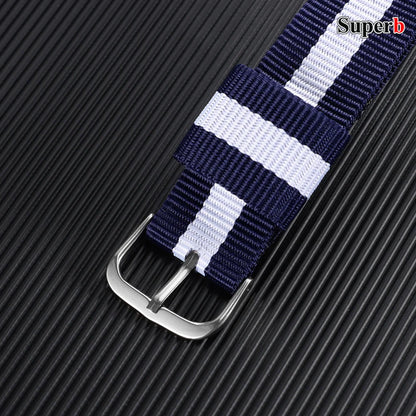 Bracelet de montre en nylon 16/18/20 mm, bracelet universel en toile pour homme et femme, bracelet tissé en une seule pièce