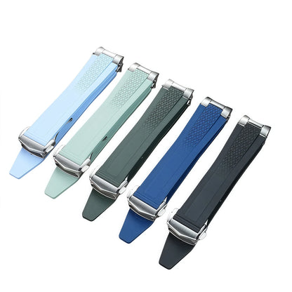 Cinturino per orologio in gomma fluorurata di alta qualità, 21 mm, per Longines Hydroconquest L3 Conquest, cinturino per orologio sportivo subacqueo + interfaccia in metallo