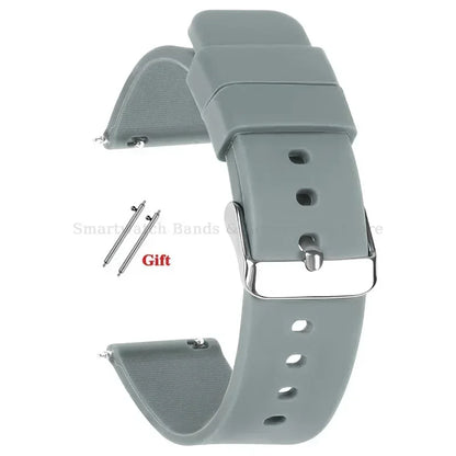 10mm 12mm 14mm 15mm 16mm 18mm 20mm 21mm 22mm 24mm Silicone Watch Band Quick Release Watch Strap for Men Women Universal Wristband