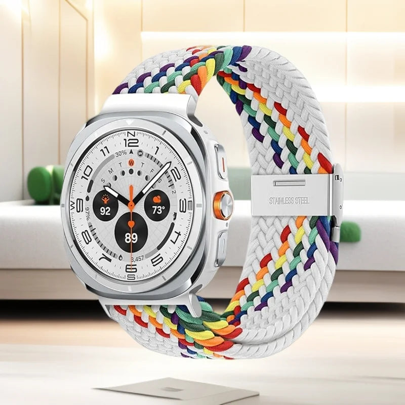 1 pezzo cinturino intrecciato elastico in Nylon per Samsung Galaxy Watch 8 Classic 46mm/Ultra 47MM fibbia in metallo per Samsung Galaxy Watch8