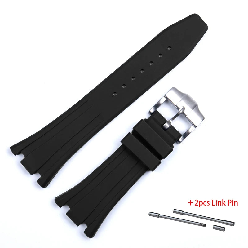 Bracelet en caoutchouc 26mm 27mm pour Bracelet de remplacement étanche AP Royal Oak pour Bracelet de montre en Silicone souple GA2100 GA-2110 avec goupille de liaison