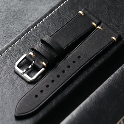 Genuine Leather Bracelet for Men, Handmade, Italian Head, Vintage Style, 18 19 20 21 22MM, Black, Brown, Grey, Green