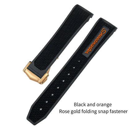Soft Rubber and Silicone Watch Strap, 19mm 21mm 20mm 18mm, for Omega Speedmaster Seamaster 300 Sport Watch, Black and Blue Bracelets