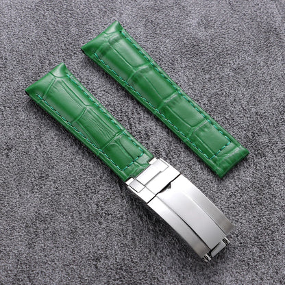 Bracelets de montre 20mm en Cuir - Boucle Déployante Acier Poli