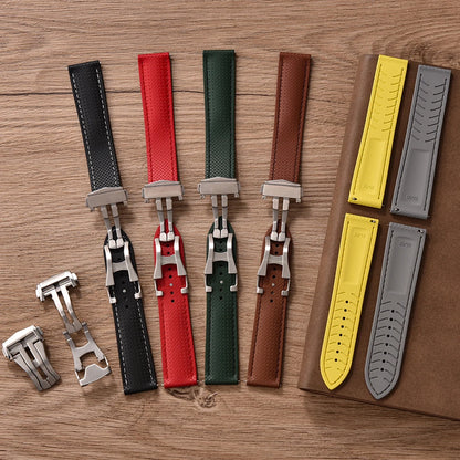 FKM Waterproof Rubber Watch Band Quick Release Deployment Clasp Straps 20mm 22mm Universal Watch Bracelet