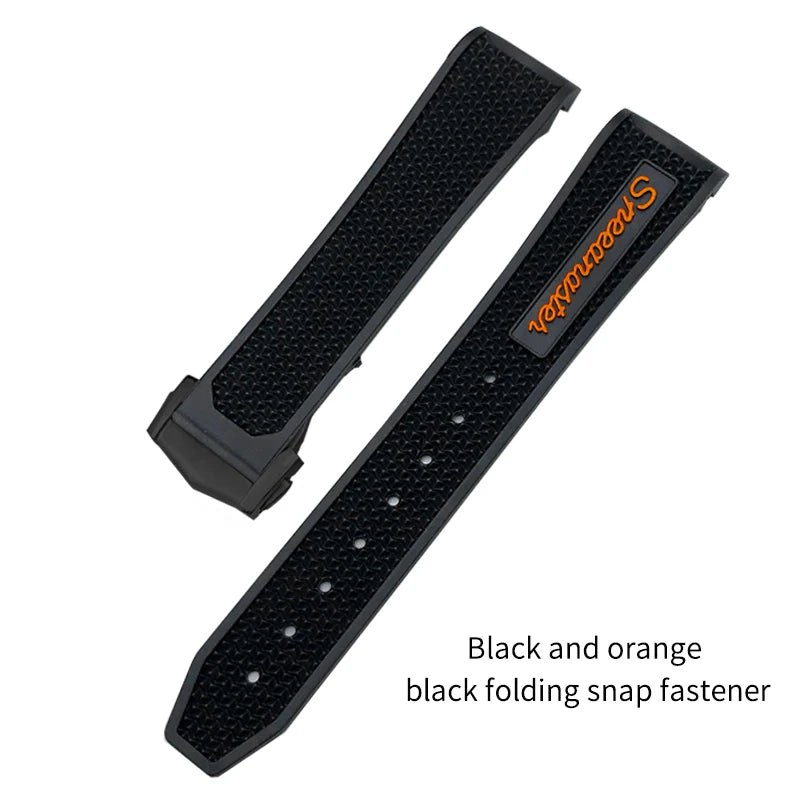 Soft Rubber and Silicone Watch Strap, 19mm 21mm 20mm 18mm, for Omega Speedmaster Seamaster 300 Sport Watch, Black and Blue Bracelets
