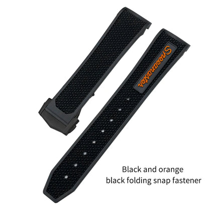 Soft Rubber and Silicone Watch Strap, 19mm 21mm 20mm 18mm, for Omega Speedmaster Seamaster 300 Sport Watch, Black and Blue Bracelets