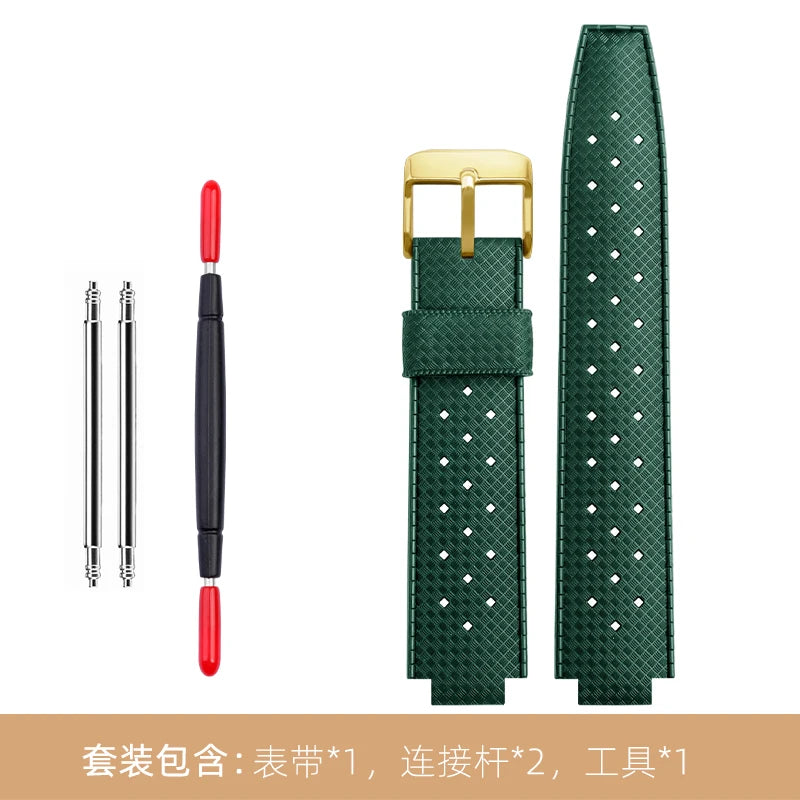 Cinturino in gomma per orologio LV, con apertura rialzata, Louis Vuitton, serie Tambour, Q1121, cinturino dedicato, uomo, donna, Q114k