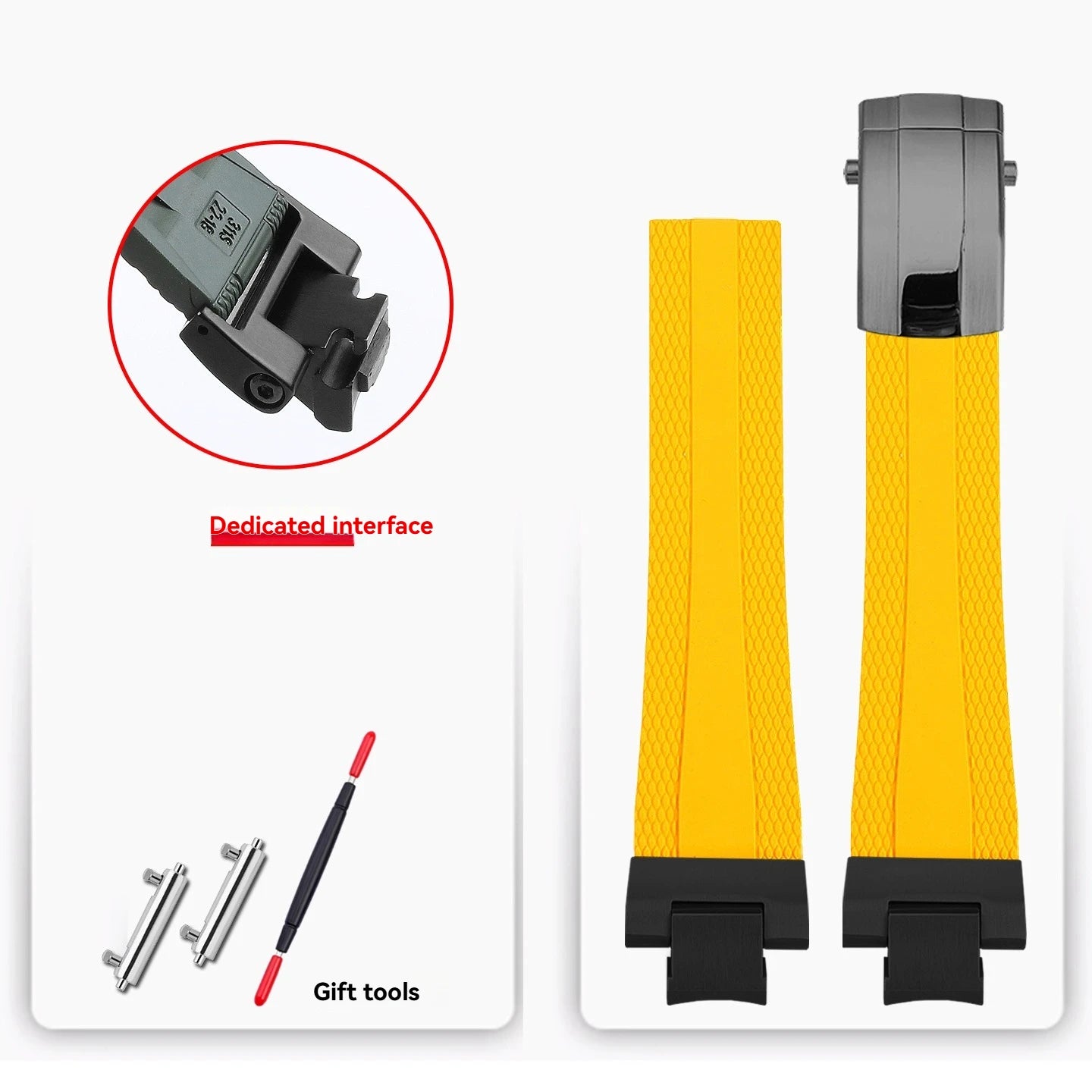 FKM rubber strap for Casio Steel Heart 4th generation 5657 GST-B400, men's quick-release modified fluororubber strap