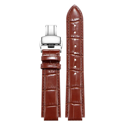 Convex leather watch strap for Ulysse Nardin MARINE 6300 263 6319, men's and women's strap, 24x12MM 26x12MM, blue strap accessory