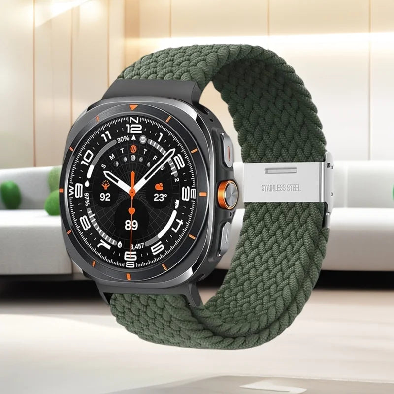 1 pezzo cinturino intrecciato elastico in Nylon per Samsung Galaxy Watch 8 Classic 46mm/Ultra 47MM fibbia in metallo per Samsung Galaxy Watch8